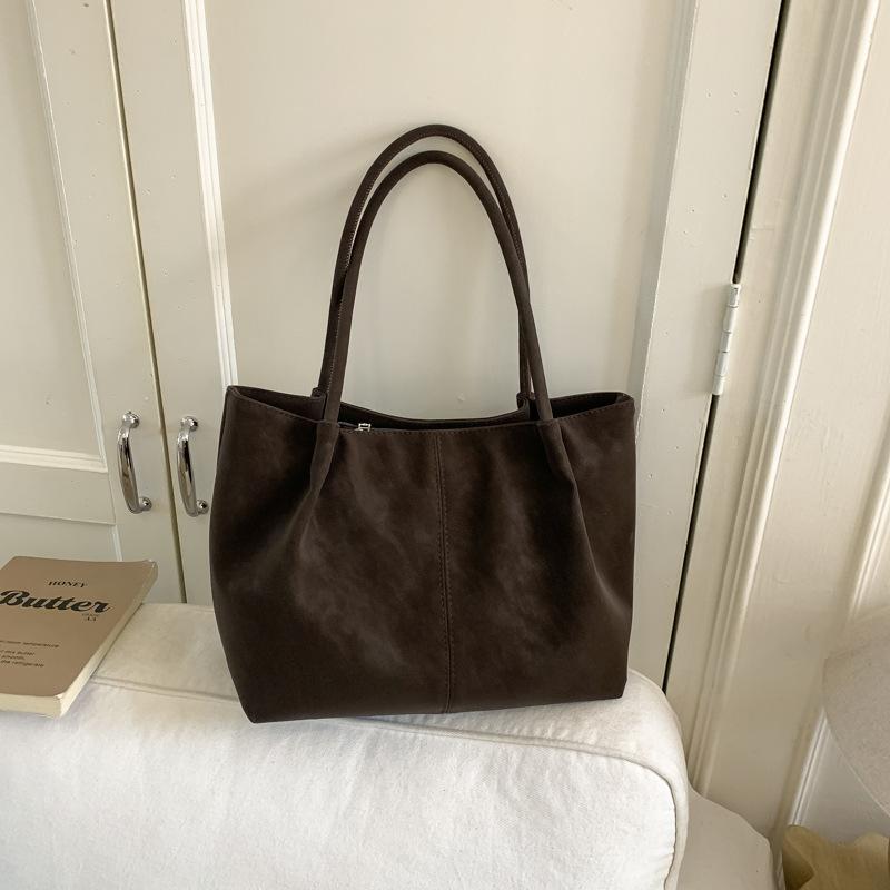 Suede leopard print big bag women's fashion matte tote bag autumn and winter retro underarm mother bag