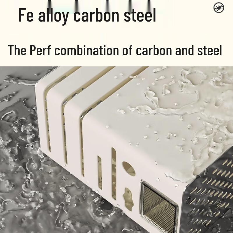 Yunshuang Cream White Kitchen Storage Rack with Knife & Chopstick Holder