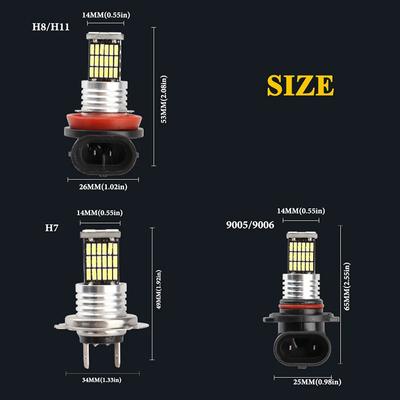 2pcs H7 H8 H9 H11 9005 9006 LED Bulbs 4014 45SMD White Fog Light Universal Car Lamps Driving Auto Lamp Super Bright