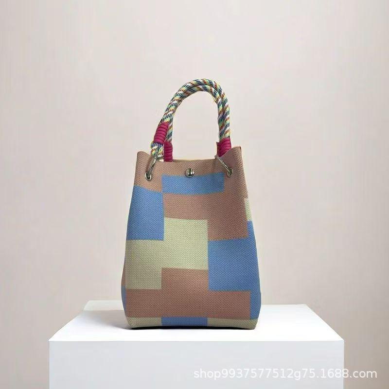 New Woven Ring Buckle Bag Knitted Bag Three-dimensional Magnetic Buckle Handbag Handbag Handbag Knitting
