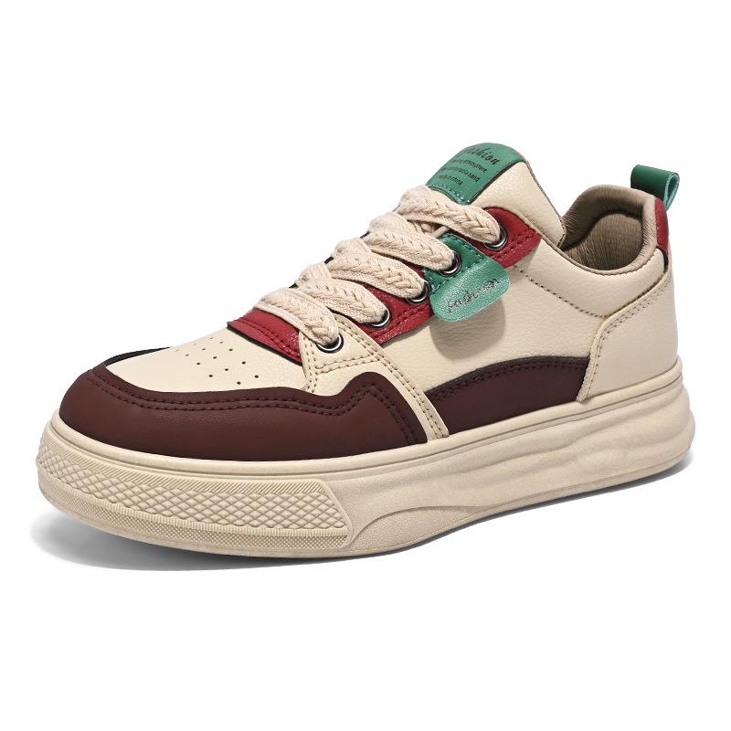 Women's Chunky Platform Sneakers Breathable PU Leather Anti-Slip Sport Walking Shoes for Women Casual Outdoor Comfortable Lace-up Tennis Sneakers