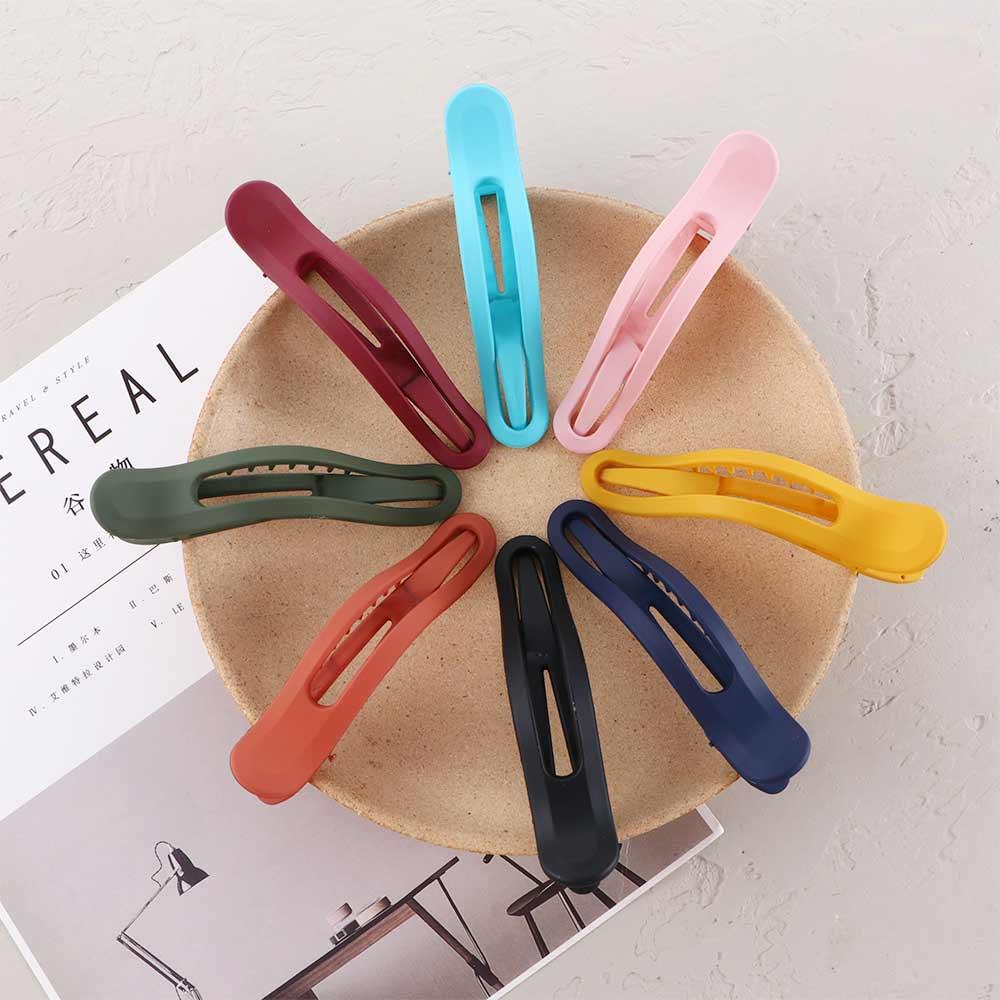 Wild Elegant Seamless Matte Girls Candy Color Face Wash Hairpin Hair Claw Plastic Duckbill Clip