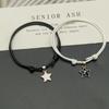 Metal BlacK White Rope Stars Bracelet Smooth Surface Paired Bracelets Gifts for Lovers