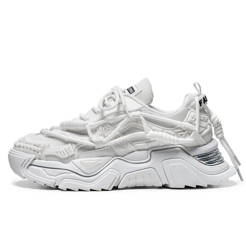Platform Men Shoes Fashion Clunky Sneakers Casual Breathable Sports Dad Shoes Male Fitness Footwear Comfortable