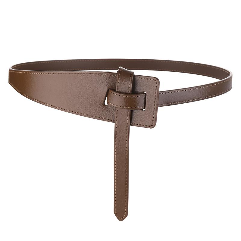 Decorative Wide Belt Knotted Fashion With Coat Suit Belt Simple And Generous Waist Black Waist Seal