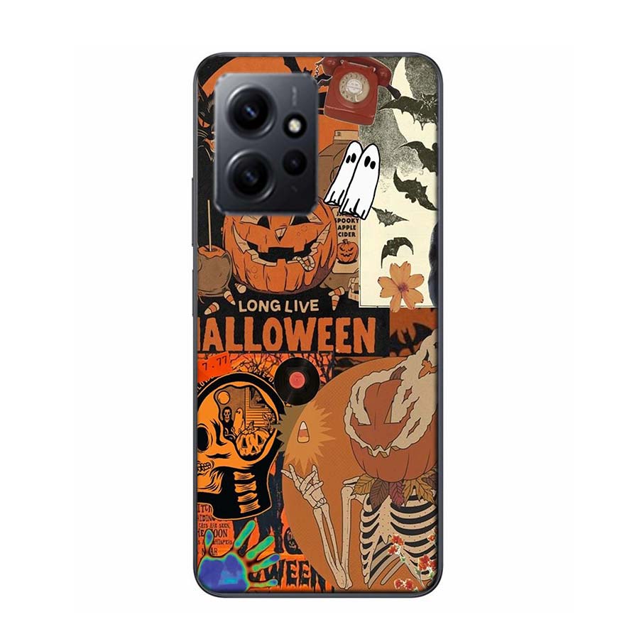 Halloween Fall Art Witch Cat Phone Case For Redmi Note 14 15 Pro 5G 13 12 Pro Plus 11 11T 11E 11S 10 Pro 10S 9 9S Cover Cell Cle