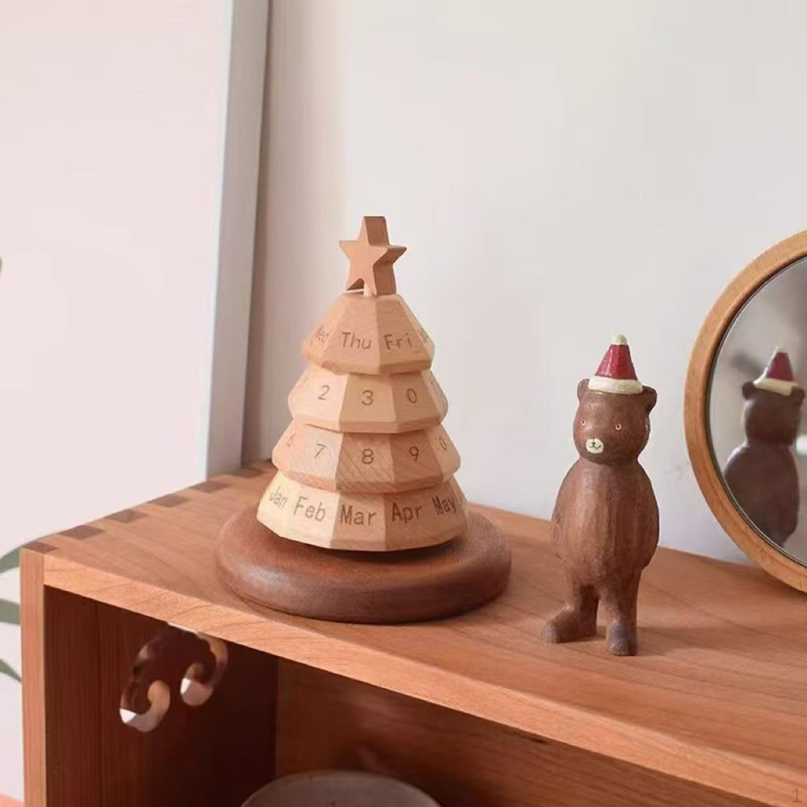 

Деревянный календарь настольный декор елки декоративный для дома праздник