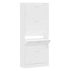 VidaXL Armoire à chaussures Blanc 63x24x147 cm Bois d'ingénierie 342542