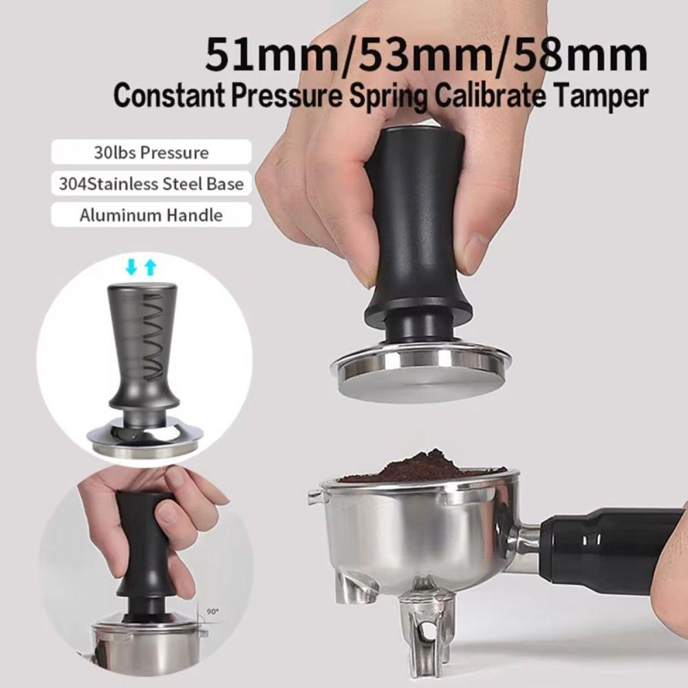 Flat/Thread Base Espresso Tamper Internal Spring Design Calibrated Coffee Leveler  Espresso Machine