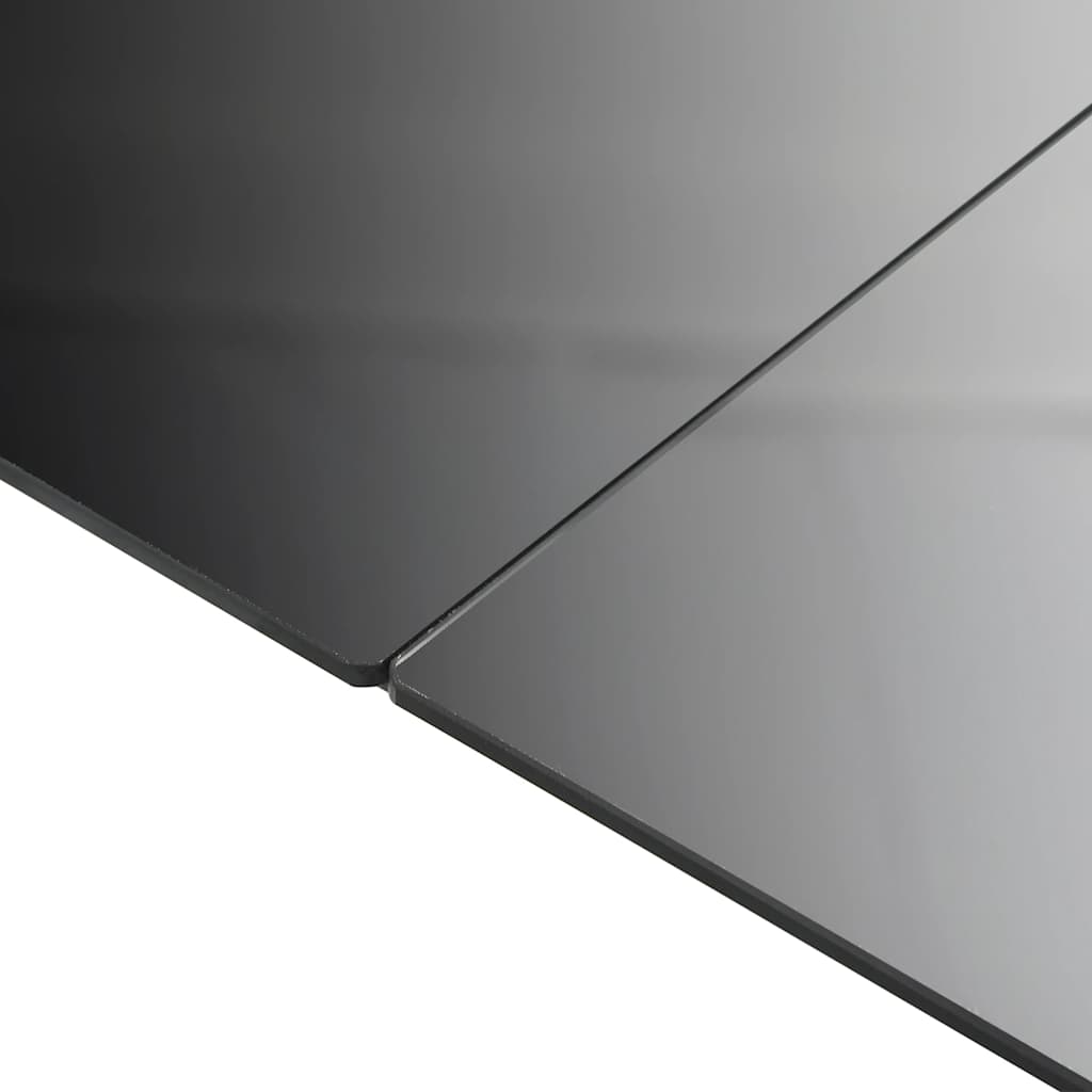 Garden Table Black 150 X 90 X 74 Cm Aluminum and Glass
