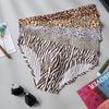Herren 3D-konvexe Tasche sexy Tasche Ei-Buchstabe Leopardenmuster Eis-Seide Unterwäsche Slips Leopardenmuster Hose