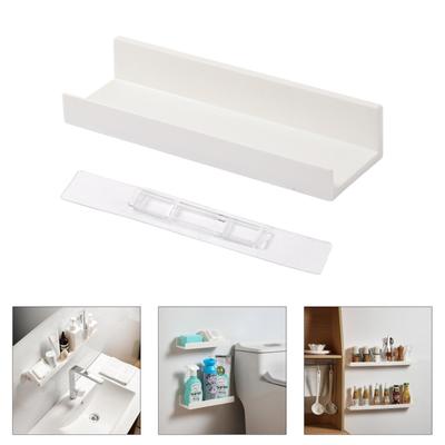 Estante de Almacenamiento Multifuncional Sin Perforaciones Estante de Almacenamiento para Baño Cocina Alargado Plástico Residencia de Estudiantes Soporte para Cosméticos