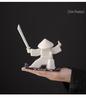 Ceramic Swordsman Incense Holder: Creative Sword-Dancing Ornament & Stick Burner Base