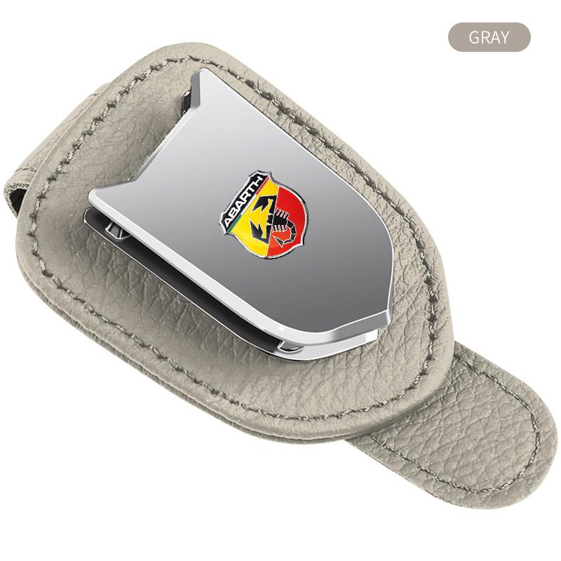 HIUWL1 Parasole per Auto Porta Occhiali Clip per Occhiali da Sole Porta Biglietti Stand Emblema Per Abarth FIAT 500 FR Stilo Doblo Tipo Lancia Musa