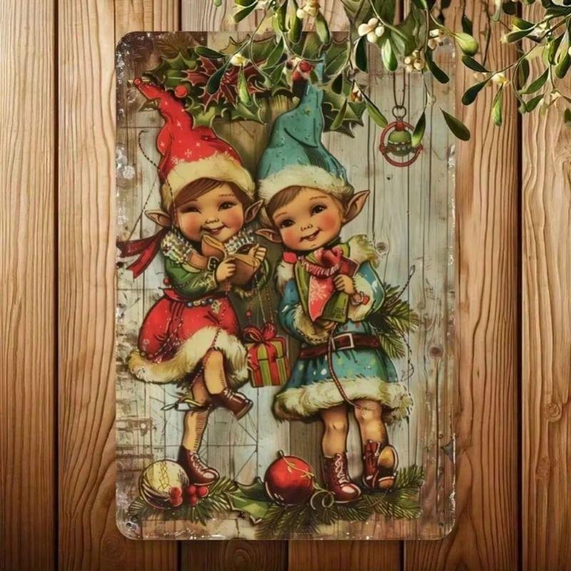 Retro Metal Wall Art, Tin Sign Living Room Decor, 20x30cm