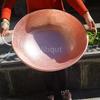 Hand Forged Pure Copper round Wok Pan with Dual Handles Thickened Stir Fry Hot Pot Cookware for Beef Stew Copper Pan cookware