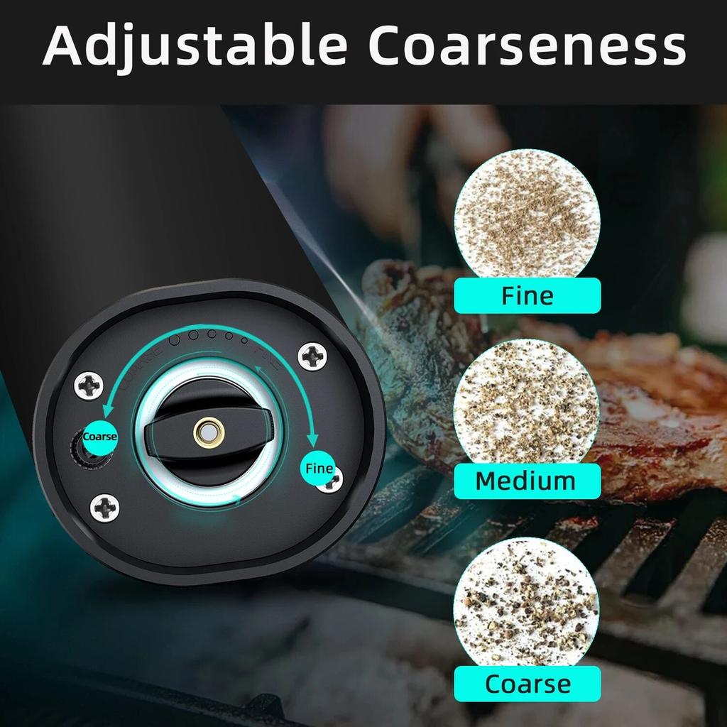 Electric battery Automatic Salt And Pepper Grinder Set  Spice Mill Adjustable Kitchen Tools