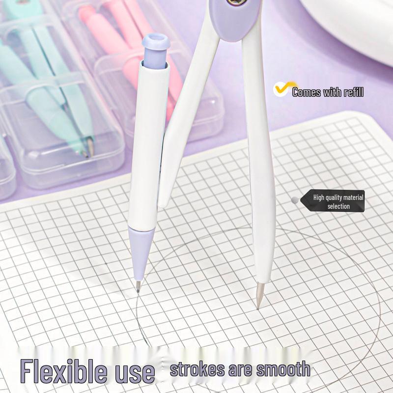 Morandi Color Compass Set with Lead Refills - 2-Piece Drawing Tools & Learning Stationery