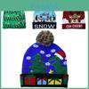 Festive Christmas Decoration Knit Beanie Hat With Led Lights For Adults And Kids