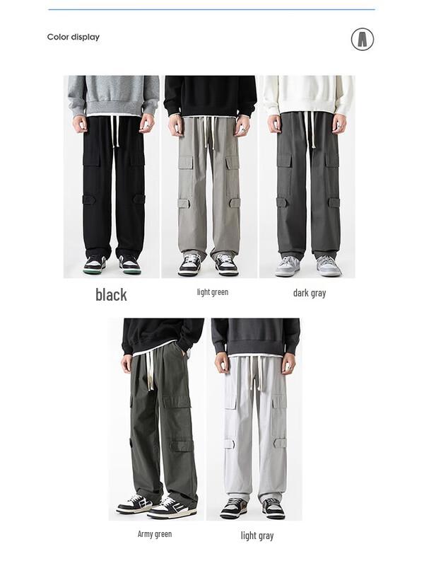 Men's Pure Cotton Retro Loose Straight Cargo Pants