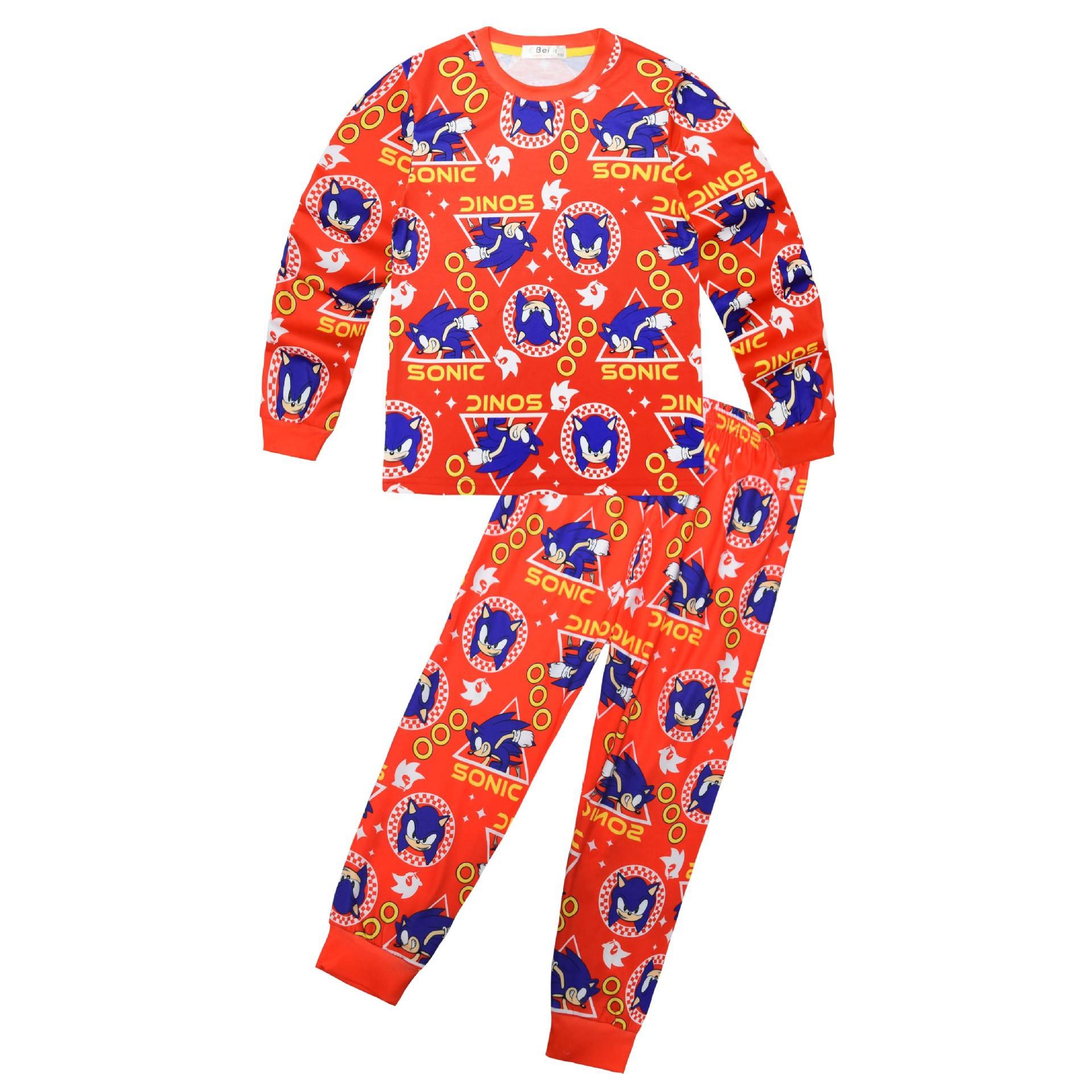 

Long-Sleeved Set, Cartoon Digital Printing Medium And Older Children S Loungewear Long-Sleeved + Trousers Set 8002 110