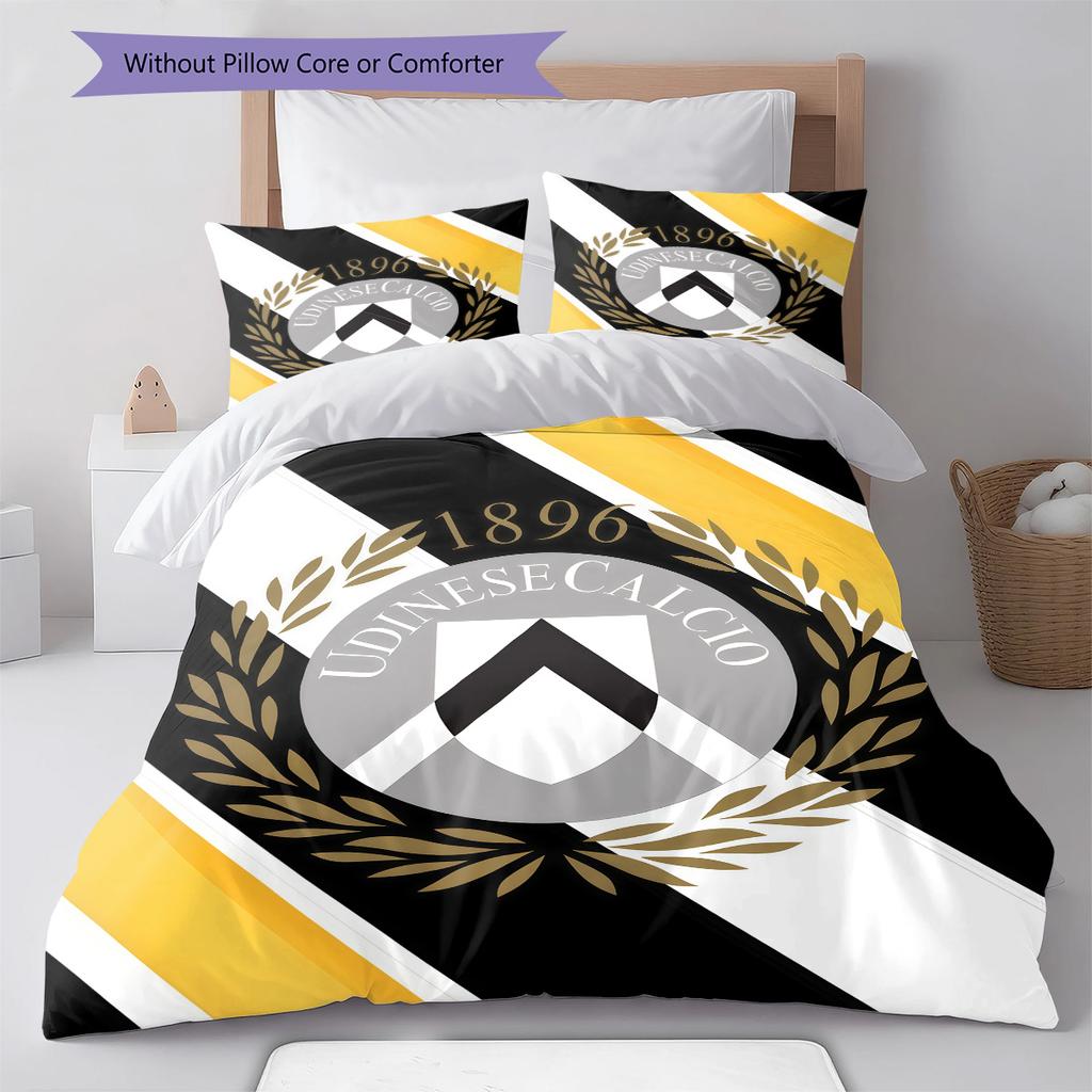 Set Copripiumino Trapuntato Udinese Calcio Federe Decorazione Casa Regalo di Compleanno (1 * copripiumino + 2 * federa, senza nucleo)