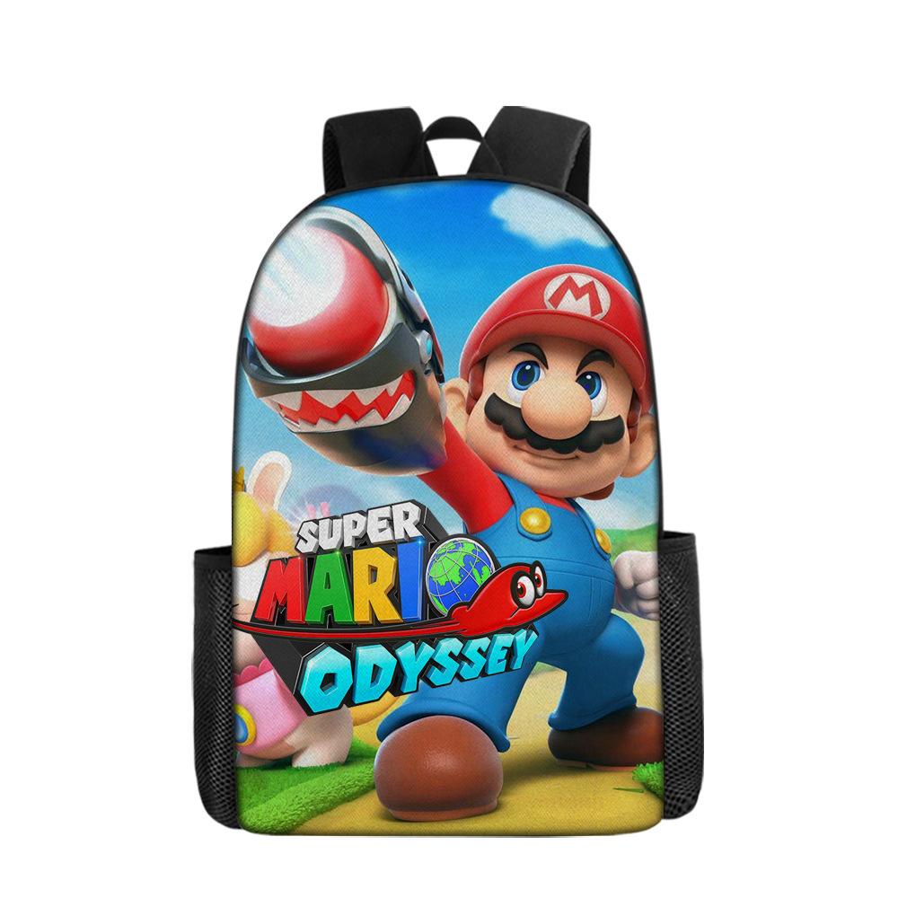 Cartoon Schoolbag Mario Backpack Satchel Pencil Case Three-Piece Set Mario Backpack