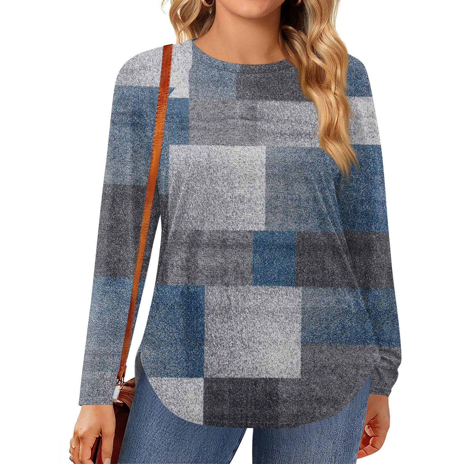 

Женские топы больших размеров, рубашки с длинным рукавом, туника с круглым вырезом, повседневная свободная блузка L-5X XXXL