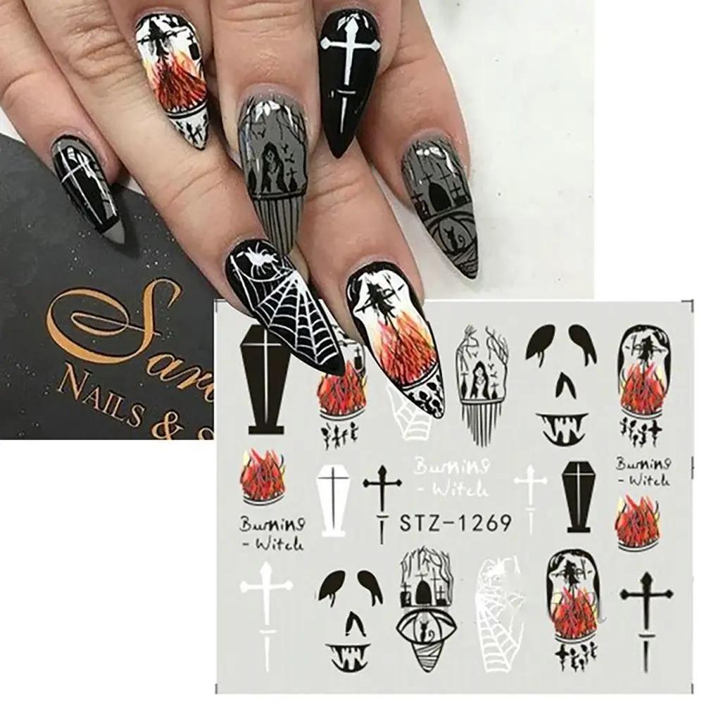 3D Halloween Geist Nagelsticker Mumie Geist Spinnennetz Selbstklebend Glitzer Aufkleber Nagelkunst Slider Aufkleber Maniküre Dekor