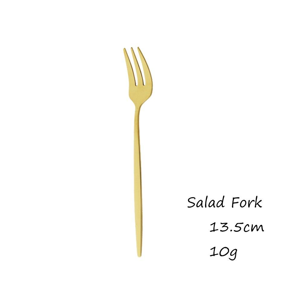 Gold Western Dinnerware Tableware Dessert Knife Fork Coffee Spoon Teaspoon Steel Cutlery Set Stainless Steel Home Dinner Set