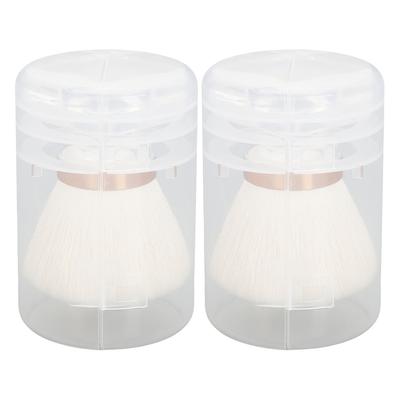 2Pcs Nail Dust Brush Portable Nail Cleaning Brush Artificial Fiber Nail Loose Powder Foundation
