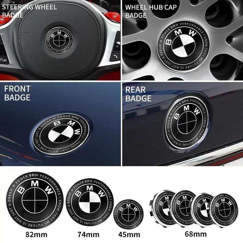 7pcs 45mm 68mm 74mm 82mm Car Logo Front Hood Emblem rear boot badge for BMW E28 E32 E43 E52 E53 E63 E64 E93 E94 E87 F10 F20 F30 OO8