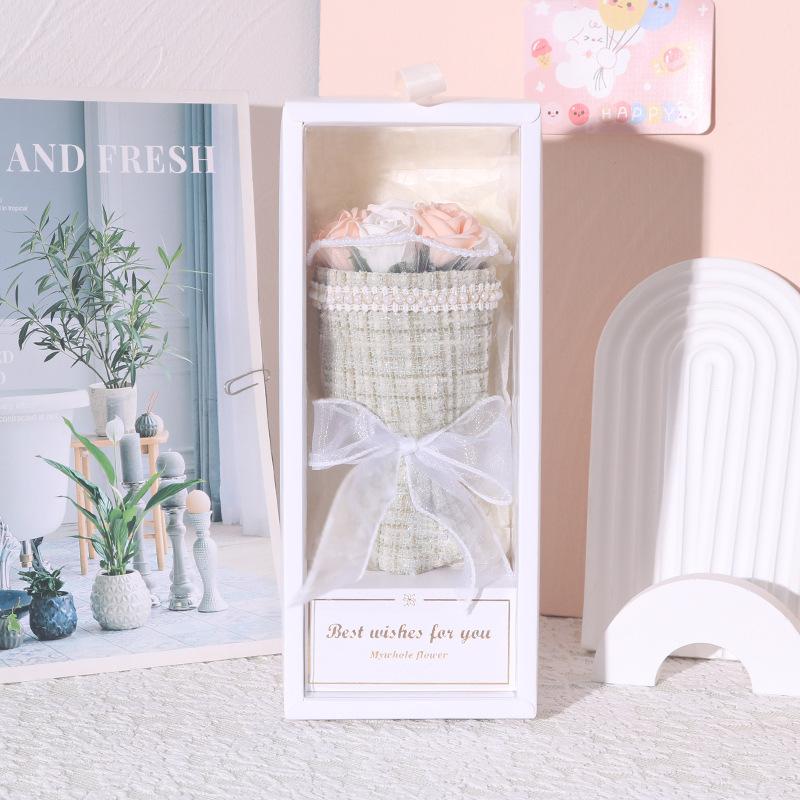 Regalo creativo para el día de San Valentín, ramo de rosas con pequeña fragancia Qixi, caja de regalo, flor de jabón, regalo de cumpleaños de graduación para novia