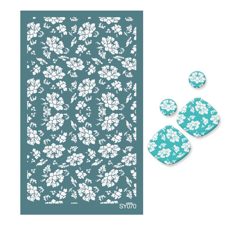 Polymer Clay Tools Silk Screen Stencils Plant Flower Leaf Printing Clay Mesh Stencil Jewelry Earrings Making Decoration Template