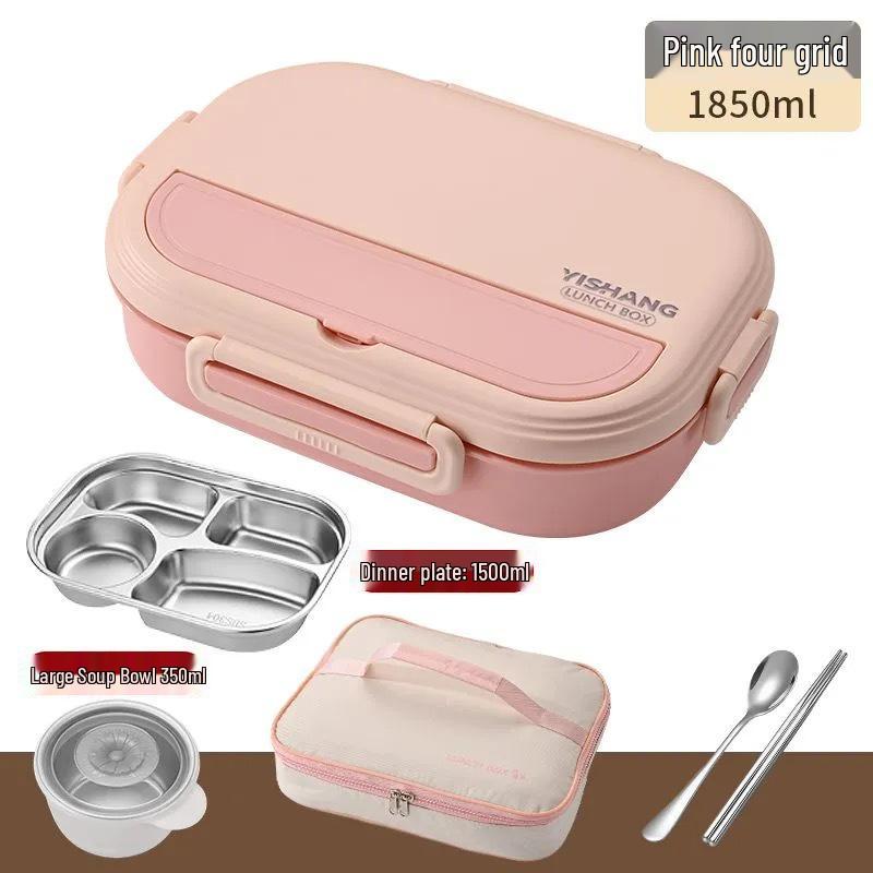 Microwave-Safe 304 Stainless Steel Lunch Box with Lid for Students