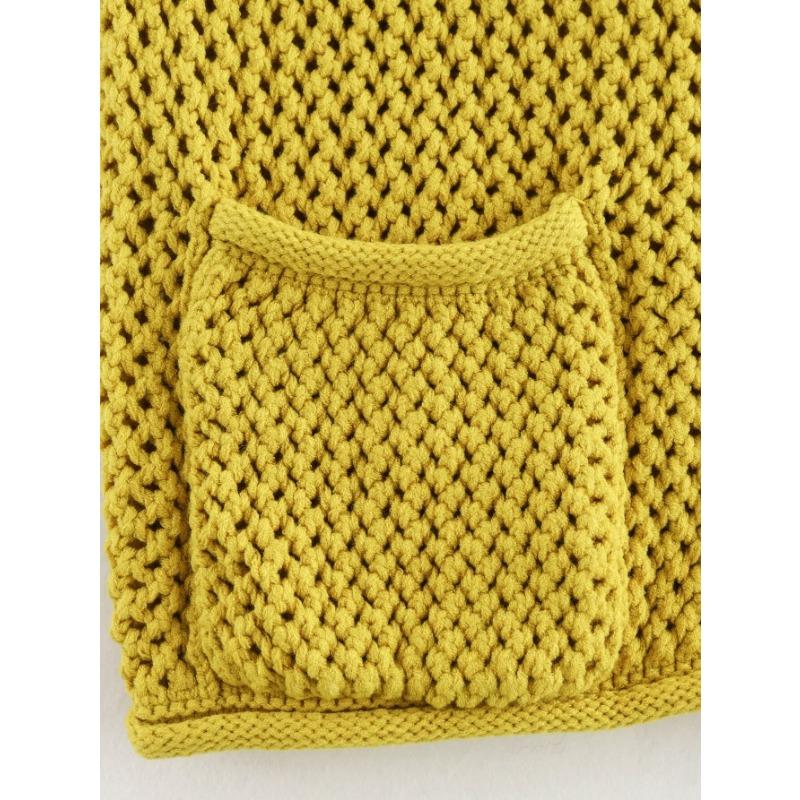 DAFIFY Damen Mode Lässig Frühling Herbst Einfarbige Druck Ärmellos V-Ausschnitt Pullover