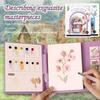 Travel Watercolor Painting Set with Tri-Fold Book, Built-in 12 Colors & Stress Relief Note Paper for DIY Art Folding Book