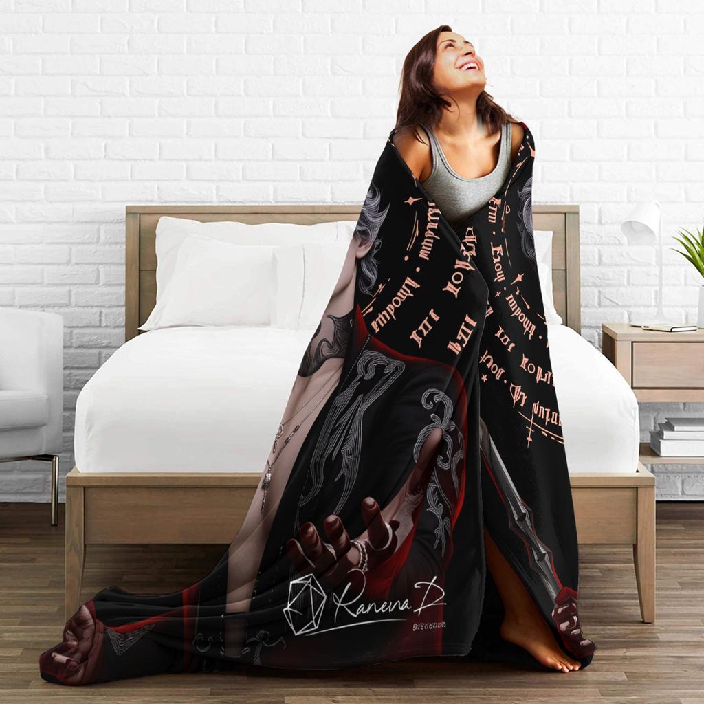 Astarion Baldurs Gate 3 Flannel Blanket Soft Durable Throw Blanket for Living Room Camping Novelty Bedspread Sofa Bed Cover