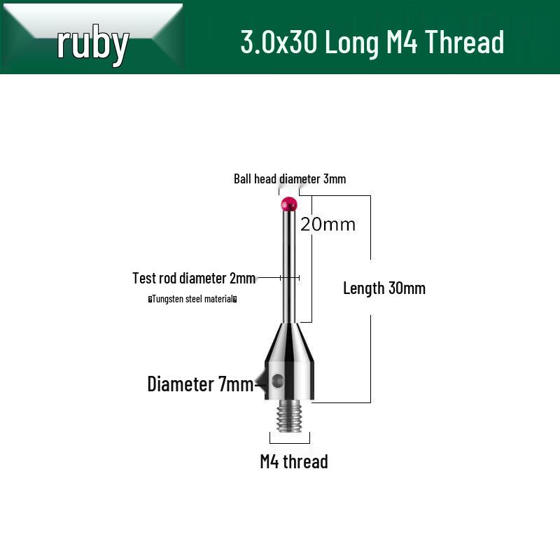 Aokewen M4 Thread Ruby CMM Probe Stylus