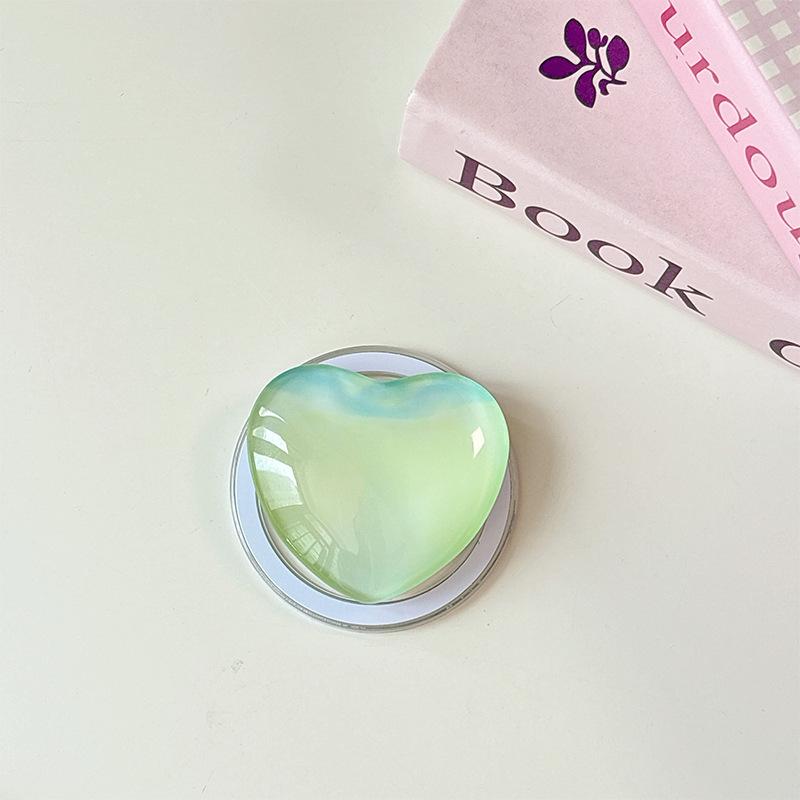 Glass Love Mobile Phone Airbag Bracket Pasted Magnetic Telescopic Desktop Watching Drama Tracking Support Ring Creative Pattern