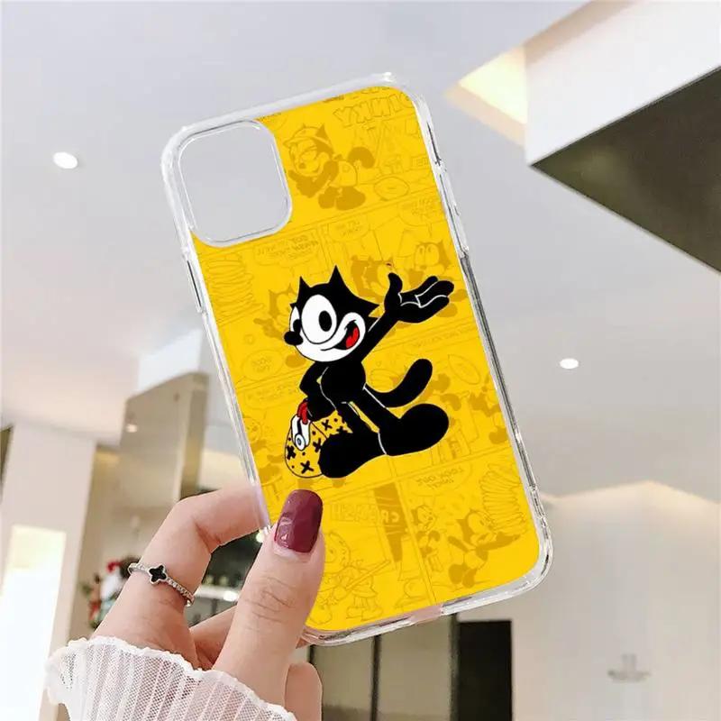 

Чехол для телефона RUICHI с рисунком «Коты Феликс» MG для iPhone 11 12 Mini 13 Pro XS Max X 8 7 6s Plus 5 SE XR, прозрачный чехол iPhone13PROMAX