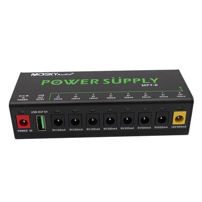 Moskyaudio MPT-8 Guitar Pedal Power Supply: 8-Way Output for Musical Instrument Accessories