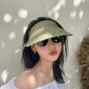INS Hepburn Version Summer Eaves Empty Top Sun Hats For Women Headband Type Versatile Casual Roofless Beach Straw Cap Gorras