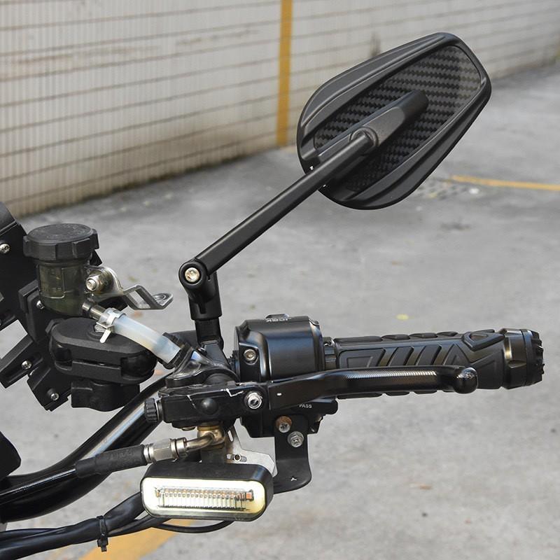 Universal Carbon Fiber Round Rearview Mirror Scooter Motorcycle Yamaha Niu Electric Bike Commute Use