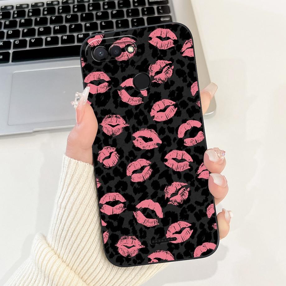 For Xiaomi Redmi 6 6A Case Soft Matte Silicone Capa Goothic Style Cartoon Panda Flower Back Cover For Redmi6 Redmi6a Coque Funda