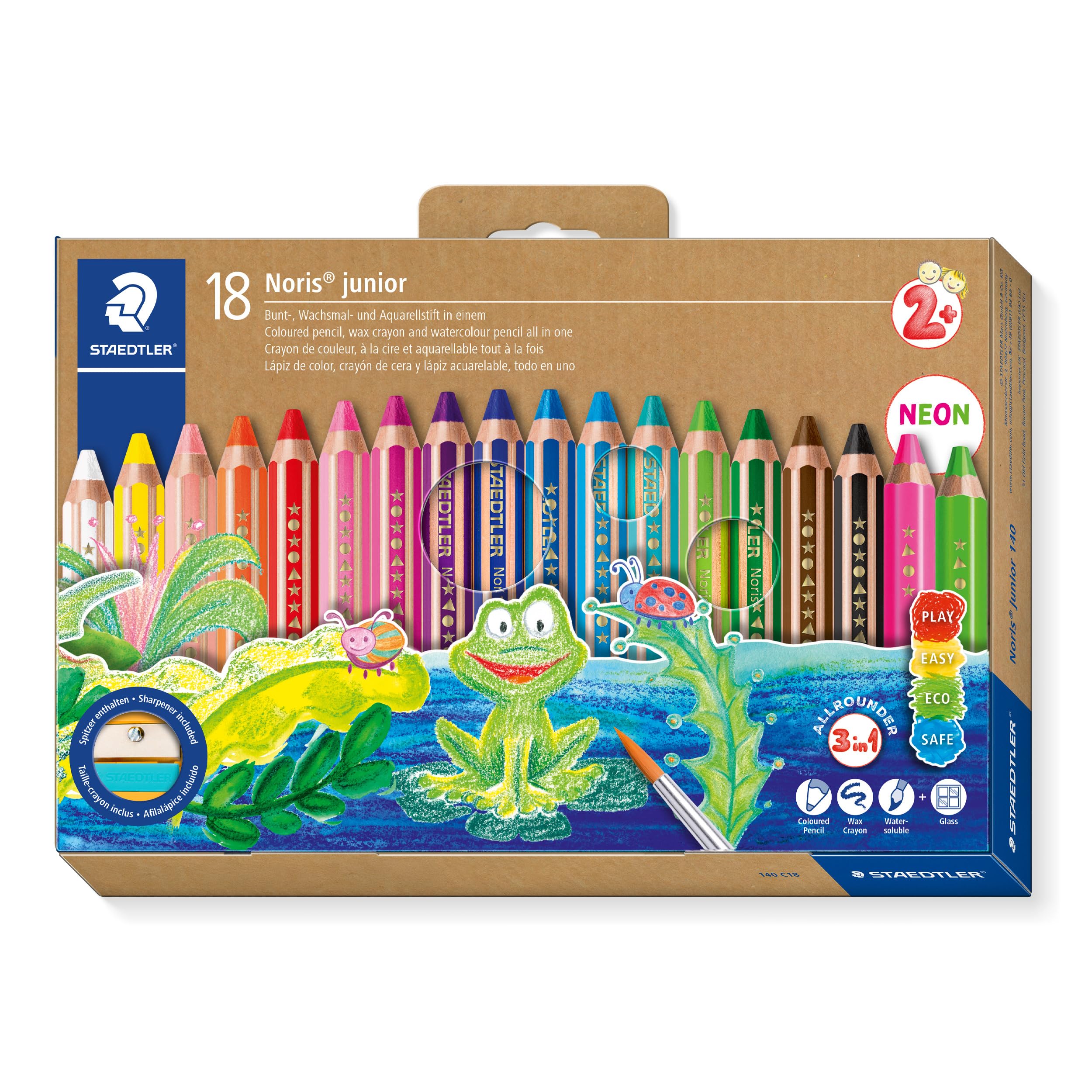Staedtler Noris Junior Акварельные 140 C18 18-цветные карандаши,