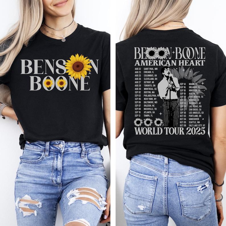 Benson Singer Boone Shirt American Hearts World Music Tour 2025 Merch America Concert Tour Music Tshirt Indie Pop Music TShirt S