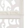 4 Piece Room Divider White Solid Paulownia Wood