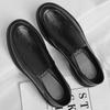 Fashion High End Brand Men's Leather Casual Shoes Massage Soles Comfortable Commuting Walking Shoes Simple Trendy Men's Business Shoes