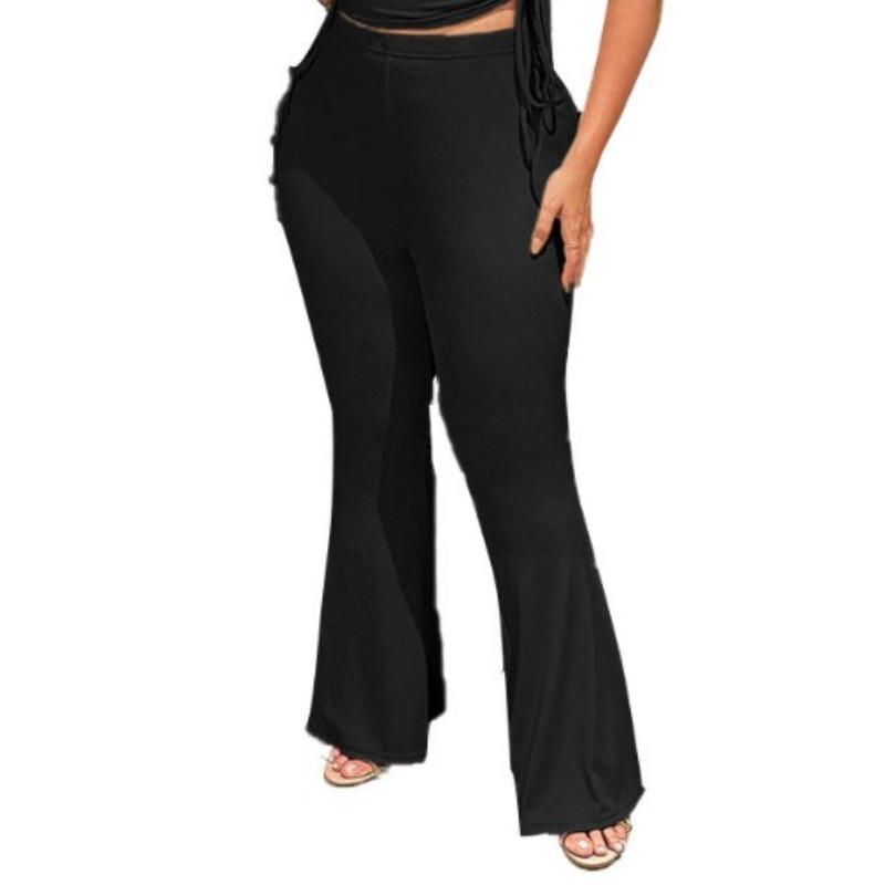 

Женские широкие брюки, шикарные однотонные прямые брюки, повседневные свободные брюки с высокой талией, эластичные брюки для тренировок в тренажерном зале 3XL чёрный